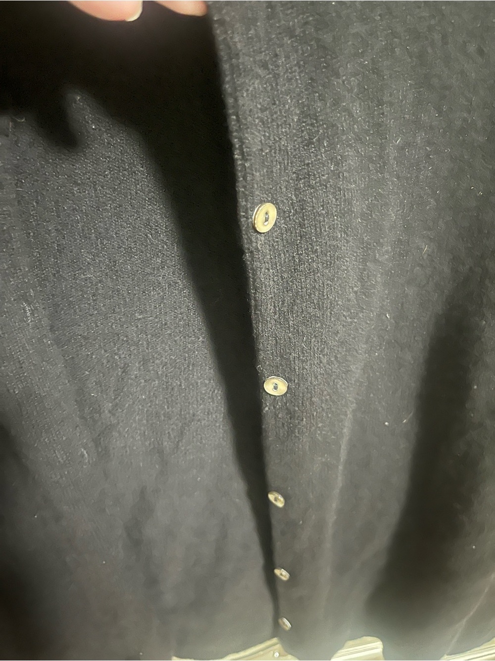 Marshall Fields Black Cashmere Crewneck Button-Front Cardigan Vintage - Picture 4 of 8